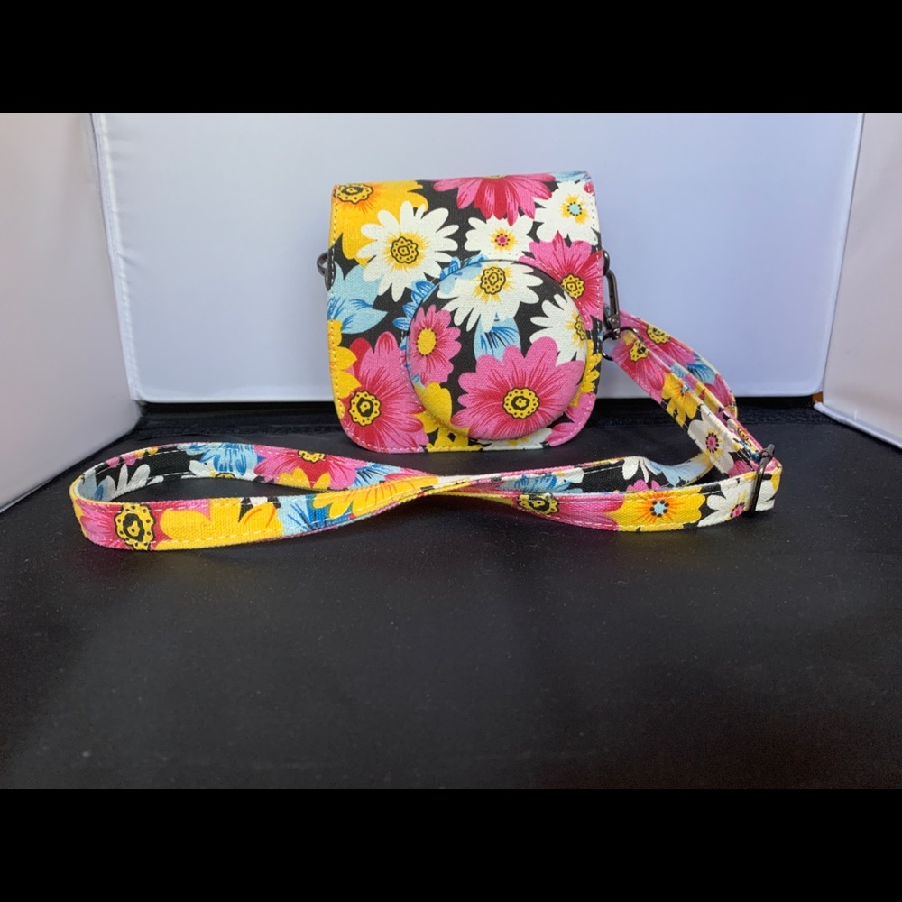 Instax camera floral case with strap